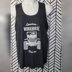 Size XL Nine Line Jeep racer back tank top. Black.